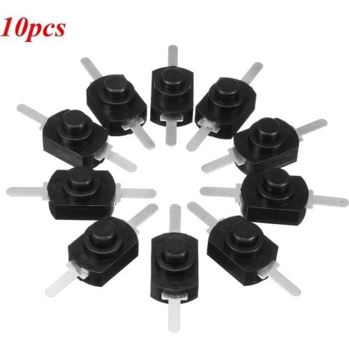 10Pcs 1A 30V DC 250V Black Latching On Off Mini Torch Push Button Switch