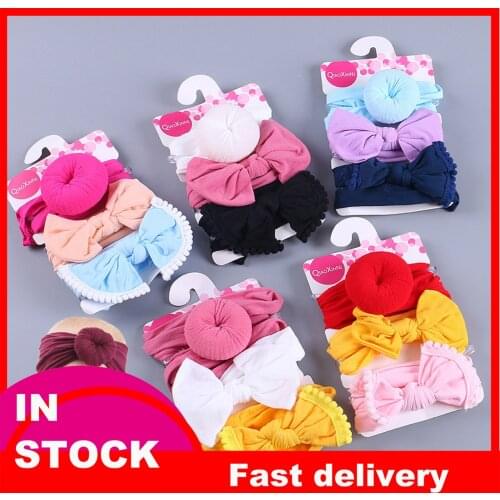 25# 3pcs Kids Floral Headband Girls Baby Elastic Bowknot Accessories Hairband Set Newborn Headbands Hairbands Sombreros