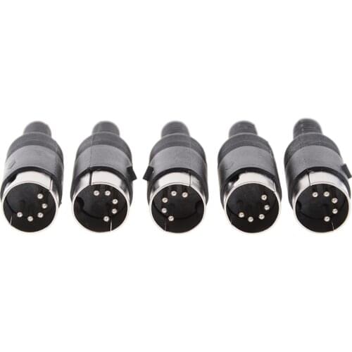 5pcs/lot 5 Pin DIN Male Connector 5 Pin DIN Plug Jack With Plastic Handle Keyboard Cable Connector Adapter