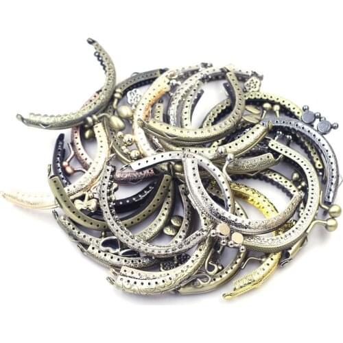 5PCS 8.5cm Mixed Random Arch Purse Frames Kiss Clasps Clutch Buckles DIY Crafts Making Accessories Handbag Handle Replace Parts