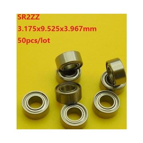 50pcs/lot SR2ZZ SR2 ZZ bearings 1/8" x 3/8" x 5/32" inch Stainless Steel Ball bearing Miniature 3.175x9.525x3.967mm SR2Z R2ZZ