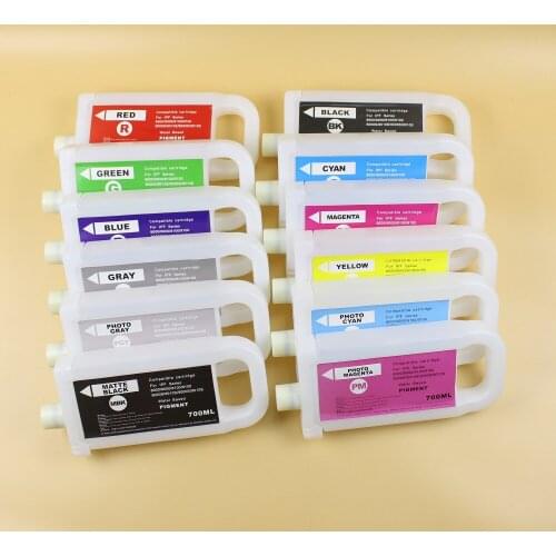Fast shipping !!! 12pcs/lot 700ml Empty refillable ink cartridge with PFI 704 chip for Canon IPF 8300 printer