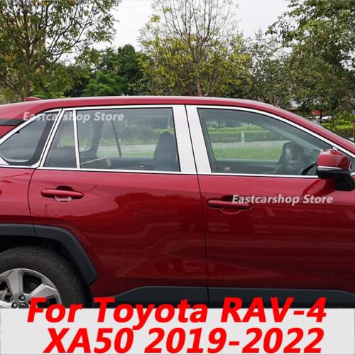 For Toyota RAV4 RAV-4 XA50 2021 2020 2019 Car Stainless Steel Door Window Middle Column Trim Protection Strip Accessories