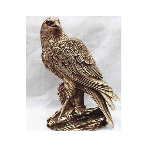 Ferocious Chinese Tibetan silver Arabia Hawk Eagle Bird Figures Statue
