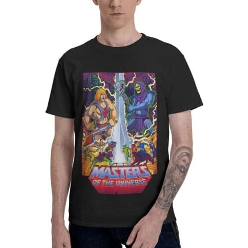 Vintage He-Man And The Masters Of The Universe T Shirts Men Short Sleeve 100% Cotton T-shirt Skeletor Tee Streetwear Tshirt Gift