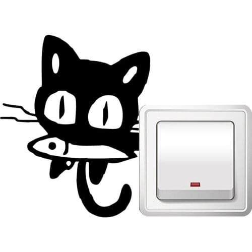 Hot cat Wall Stickers Decorative Sticker Home Decor Stick Creative Pattern Mural Art Wall Decoration Murals