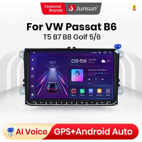 Junsun V1 Android 10 2din radio coche con pantalla For VW passat b6 t5 b7 b8 Golf 5 6 caddy POLO T5 touran android auto carplay