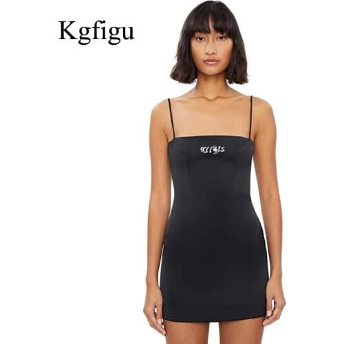 KGFIGU 2021 New Arrival Summer Ladies Sling Text Tight-Fitting Solid Color All-Match Comfortable And Elegant Dress
