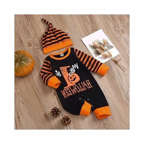 Halloween Baby Girls Boys Ghost Stripe Romper Toddler Pants Set Boutique Outfits Match Accessories Kids Clothing