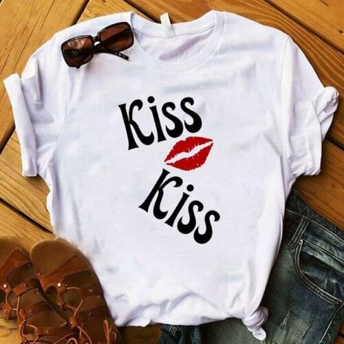 Fashion KISS Women T-shirt Who Loves Motorcycles Printed Tee Shirt Femme Tops Womens T Shirt Ladies Clothes Female Shirt