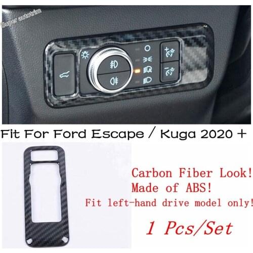 Lapetus Headlight Head Lamps Lights Switches Buttons Panel Cover Trim Fit For Ford Escape / Kuga 2020 2021 Accessories Interior