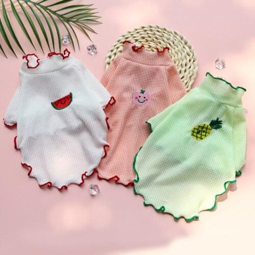 New Summer Dog Clothes For Small Dogs Cat Cool Spring Summer Curling Pet Clothing For Dogs Teddy Cute Puppy Chihuahua Clothes