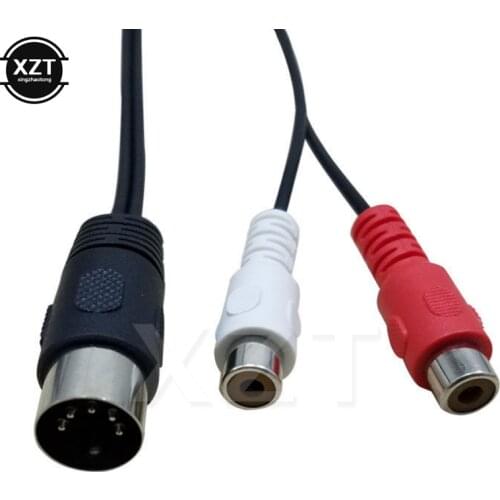NEW DIN 5P Male to 2 RCA Phono Female Socket Jack MF Audio Cable 1.5M 0.5M Y Connectors For CD player Amplifier