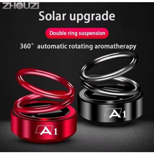 Car Air Freshener Solar Auto Rotation Double Ring Scent Decor For Audi A1 Sportback 8XA 8XF Car Aromatherapy Car Accessories