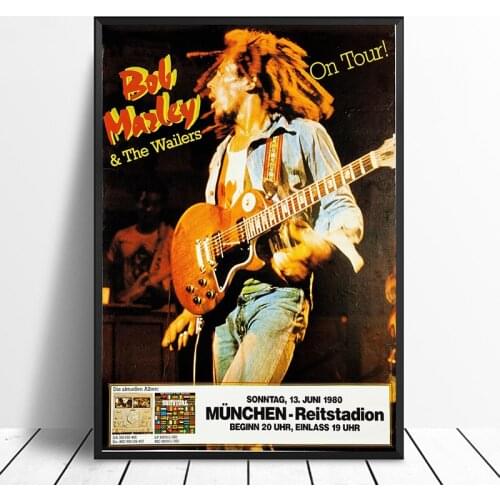 MT3034 Bob Marley Concert 1980 Music Singer Star Poster Painting Art Poster Print Canvas Home Decor Picture Wall Print