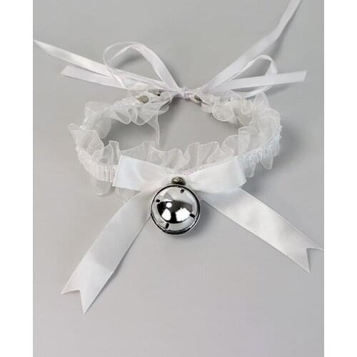 Adjustable Lace Choker with Bell Sweet Cute Gothic Choker Necklaces Collar for Women Girls Detachable Cosplay Party Jewelry