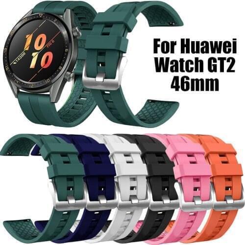 For Huawei Watch GT2 46mm Strap Silicone Bracelet GT 2 Watchbands Sports Watches Band Wristbands Silica Gel Solid Color