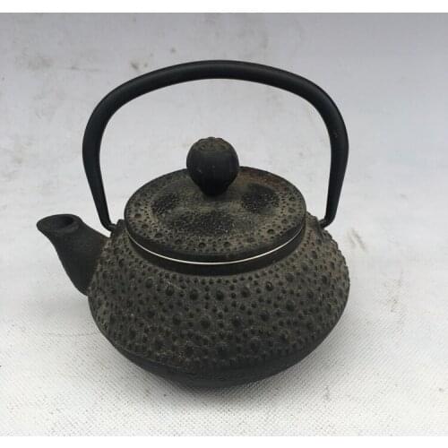 Antique QingDynasty Iron sculptuer kettle / teapot, hand-carved crafts,,Collection&Adornment,Free shipping