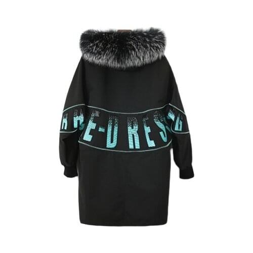 -30 Degree Winter Parkas Woman Coat Hooded Collar With Big Fur Windbreaker Womens Jacket Rabbit fur Liner Keep Warm Outwear