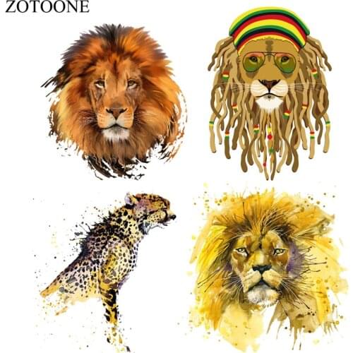 ZOTOONE Iron-On Transfers Lion Head DIY Accessory Clothes Decoration Print On T-Shirt Washable New Design Clothes Stickers E