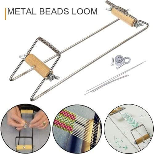 Weaving Beading Loom Set Wood DIY Handmade Knitting Machine for Jewelry Bracelets Necklaces Make 31.5x6.5x7.5cm