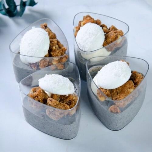 Triangle Mousse Cups Bakery Clear Packaging Box Mousse Cake Paper Case Cupcake Dessert Carrying Container for Shop Party