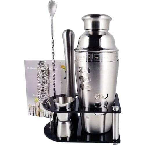 Bar Wine Jigger Strainer Muddler Spoon Boston Style Shaker For Party 5-7Pieces Cocktail Shaker Mixer Martini Drinking Tool