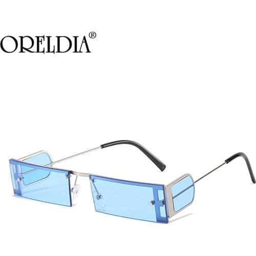 Vintage Rectangular Rivets Sunglasses 2021 Woemn Men Punk Rimless Sunglasses Lady Luxury Brand Designer Eyewear UV400 De Soleil
