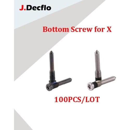 JDecflo 100Pcs/Lot Pentalobe Bottom Dock Repair Screws Gold Silver Bottom Screws Dock Screws For iPhone X XS Max XR Replacement