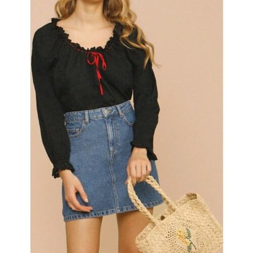 VNXIFM Black And White Blouses
