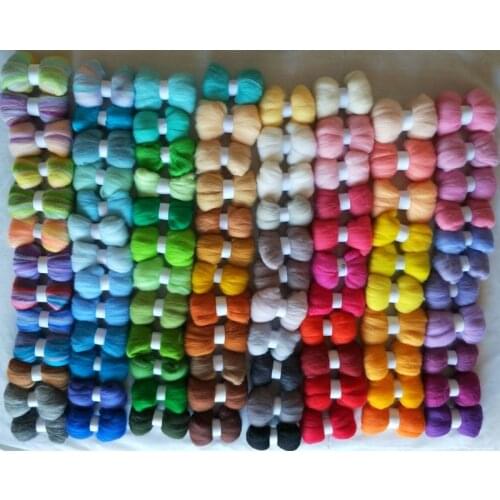 WFPFBEC FIBER Combed 100% wool merino for felting 93 colors 5g/bag wool roving diy needlework