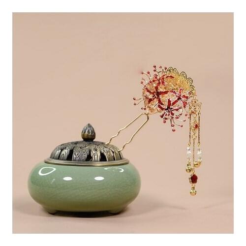 Classical Hanfu Equinox Flower Hairpin Hair Ornaments Ancient Style Higan bana Tassel Fairy Kanzashi Hair accessories Cosplay