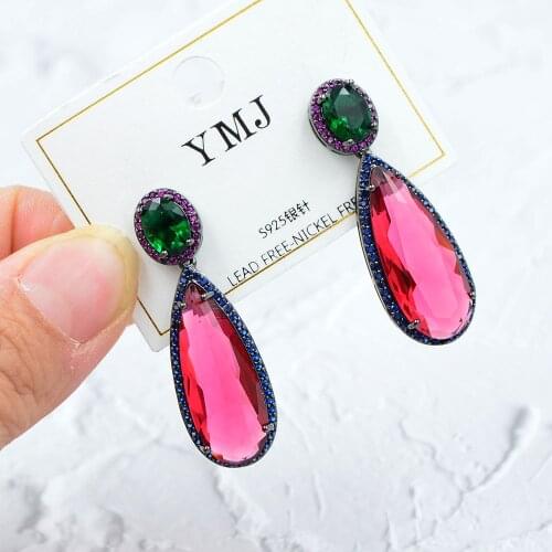 CINKILE New Vintage Copper Cubic Zircon Earrings For Women Girls Wedding Big Water Drop Earrings High Quality Female Jewelry