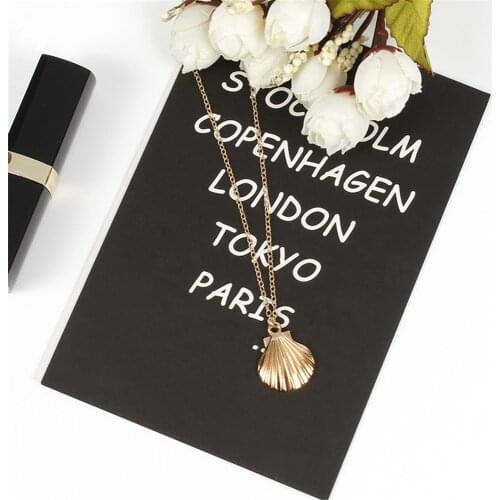 78MM Sexy Beach Shell Pendant Necklace Women Cute Temperament Charm Jewelry On The Neck Jewelry Vintage Gift