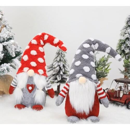 1pc Cartoon Christmas Dot Cap White Beard No Face Santa Claus Doll Desk Toy New Year Party Table Decor Xmas Pendants Ornaments