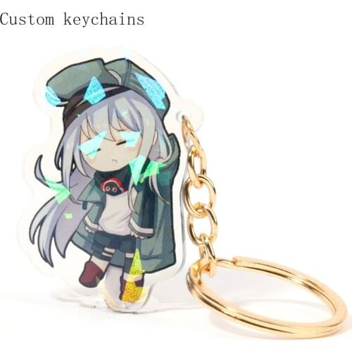 10pcs Holographic Charms Clear Acrylic Custom Printed Transparent Hologram Keychain,make Your Own Acrylic Keychain with Anime