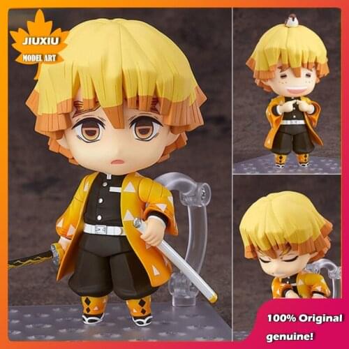 100% Original: Anime Demon Slayer Agatsuma Zenitsu Q version figma PVC Action Figure Anime Figure Model Toys Figure Doll Gift