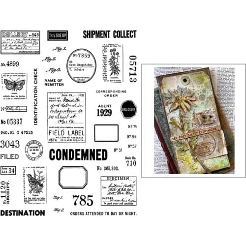 2021 New Words Date Clear Stamps Tags and Background Scrapbooking For Greeting Crafts Paper Card Making no Metal Cutting Dies