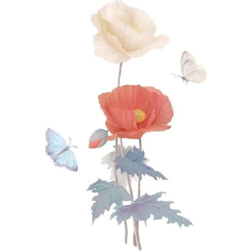 260MM×180MM Flower Arms and Legs Color Poppy Flower Soft Girl Girl Personality Tattoo Sticker Waterproof Lasting