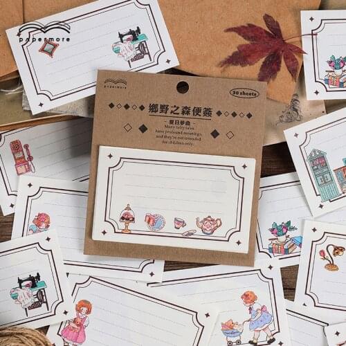 30Sheets/Pack Kawaii Cute Girl Special Material Note Pad Marker Diary Stationery School Office Supplies Bullet Journal s3092
