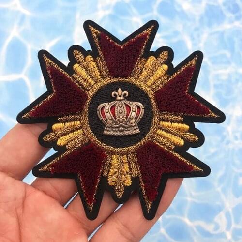 3D Metal Triangle Toothbrush Embroidery Patches for Clothing Appliques Crown Badge Stripes Stickers Iron on Clothing patch