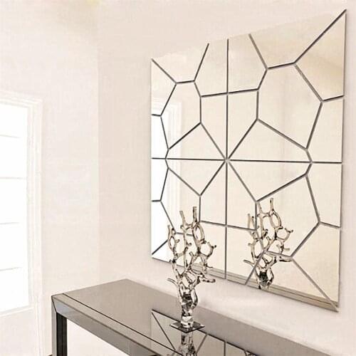 7Pcs/Set DIY 3D Mirror Wall Stickers Irregular Acrylic Wall Mirror Stickers for TV Background Kids Room Living Room Home Decor