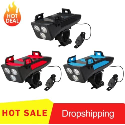 4 in 1 Bike Bicycle Phone Charging Treasure Rack Holder Speaker Headlight MTB Mountain Road Bike Mobile Phone Support Bracket