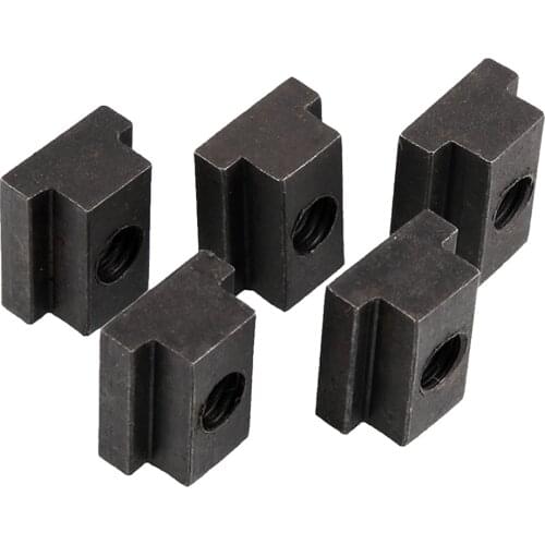 5PCS Oxide Finish T Slot Nuts High Hardness 3/8-16 Threads 5/8 Height 9/16 Threads T-slots In Machine Tool Tables Black