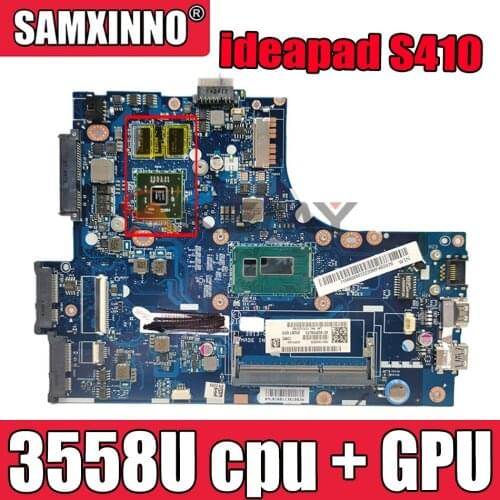Akemy S410 Mainboard For Lenovo ideapad S410 LA-A321P Laptop Motherboard S410 Mainboard Test with 3558U cpu + GPU