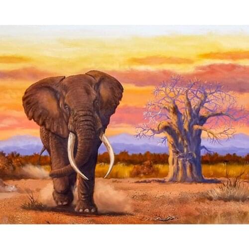 Diamond painting animal Cross Stitch Elephant Diamond mosaic Embroidery Picture of Resin diamond draw home decoration painting