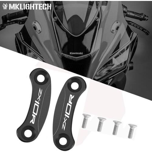 MKLIGHTECH Aluminum Mirror Hole Cover Plug Decorative Cap Mirror Driven Eliminators For KAWASAKI ZX-10R ZX-6R ZX10R ZX6R 16-21