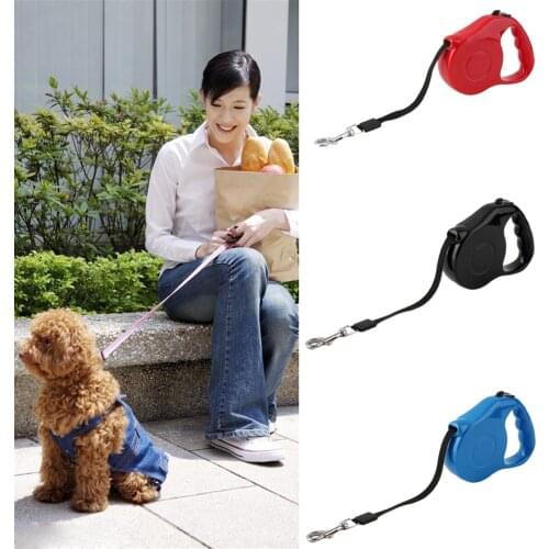 Pet Dog Cat Puppy Automatic Retractable Traction Rope Walking Lead Leash 3M Black, Blue, Pink