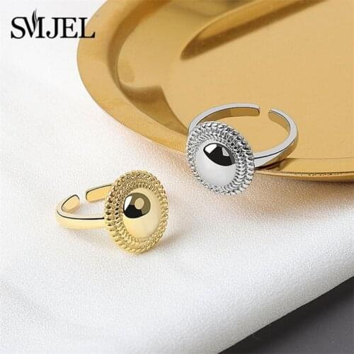 Bohemian Round Adjustable Rings for Women Trendy Elegant Bead Geometric Handmade Bride Jewelry Gifts