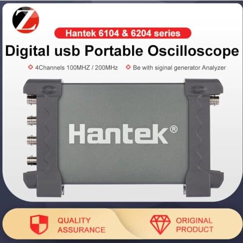 Hantek Digital USB PC Oscilloscope 6104be 6204be series 4 Channels 100MHZ 200MHz 1 siginal generator Analyzer Car detector